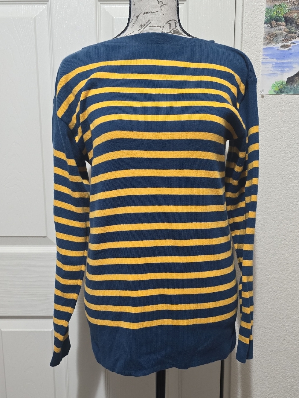 Fileuse d'Arvor Tricots de Luxe Luxury Knit Boatneck Sweater, Small, EUC